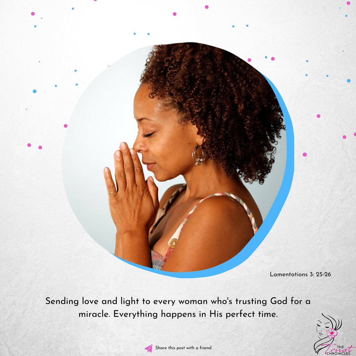 trustchronicles's tweet photo. In His own time, He will heal and restore all you've lost. Are you trusting God completely? 

We can't wait to share our book, Beautiful in His Time’ with you. It's filled with stories of women who accepted God's timing and trusted Him to fulfil His promises.

#BeautifulinHisTime https://t.co/DQ475WVRo2