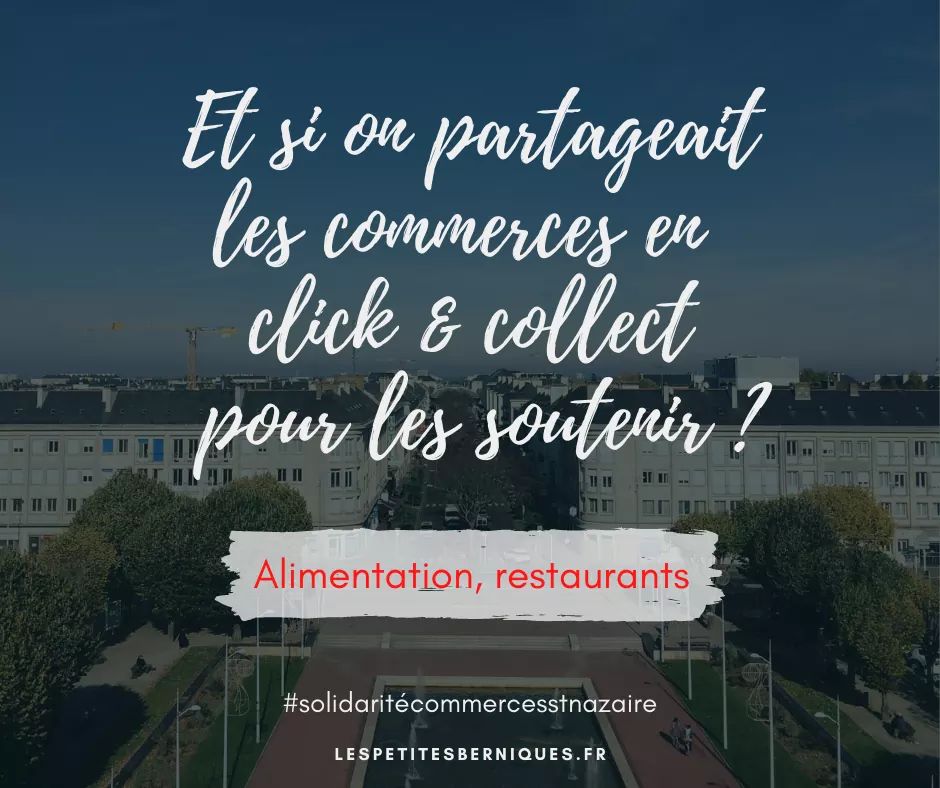 ptitesberniques's tweet photo. Pour soutenir nos commerçants durant cette période de confinement, nous avons décidé de leur ouvrir nos réseaux. Rdv sur facebook pour découvrir les commerces alimentaires https://t.co/D4PFDgloEh et les commerçants https://t.co/fFgEKQGsCR ouverts en click &amp; collect. #saintnazaire https://t.co/qluRUNTiu3
