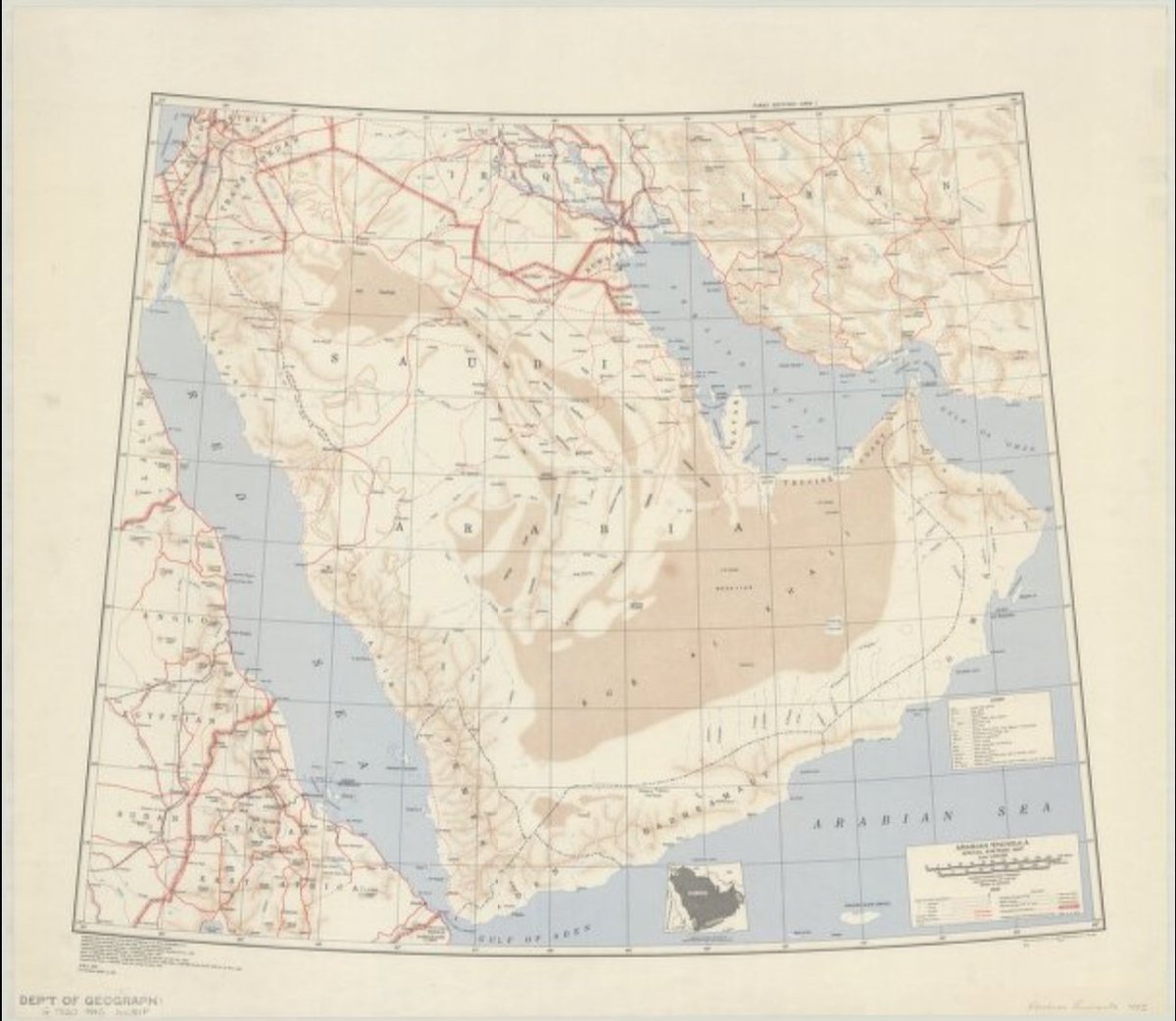 J S Kim 1943年6月に米陸軍 Ams Army Map Service で作成したアラビア半島の国境線 地図出典 T Co O2nb2owwuo J S Kim 1943年6月に米陸軍 Ams Army Map Service で作成したアラビア半島の国境線 地図出典 T Co O2nb2owwuo