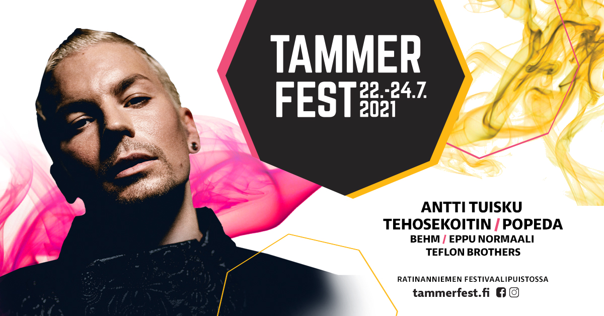 Tammerfest täynnä unohtumattomia hetkiä taas 22.-24.7.2021 💜 Mukana mm. Antti Tuisku, Tehosekoitin, Popeda ja BEHM. Liput myy @TIKETTIofficial
 ja <a href="/lippu_fi/">lippu.fi</a> 
Katso lisää Tammerfestin turvallisuudesta: tammerfest.fi/ukk