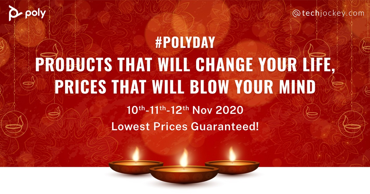 TechJockeys's tweet photo. The festive season is finally here and we can sort all your gifting needs.
The Biggest Diwali Bonanza โ #POLYDAY #OnlyOnTechjockey
SALE GOES LIVE TOMORROW!
Are you excited? ๐ Set your timers for 10 AM IST on 10th November 2020!
Check out https://t.co/bKKyZyZAQ8 https://t.co/e2iMOQJByn