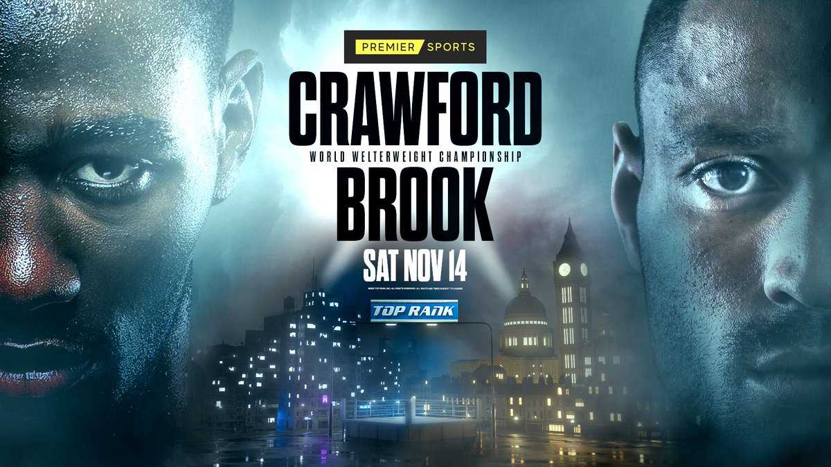 💥 FIGHT WEEK! 💥

Terence Crawford 🆚 Kell Brook 

👊 Welterweight World Title Showdown

📺 Live and Exclusively on Premier Sports 1

📅 Saturday Night - 12.30AM
