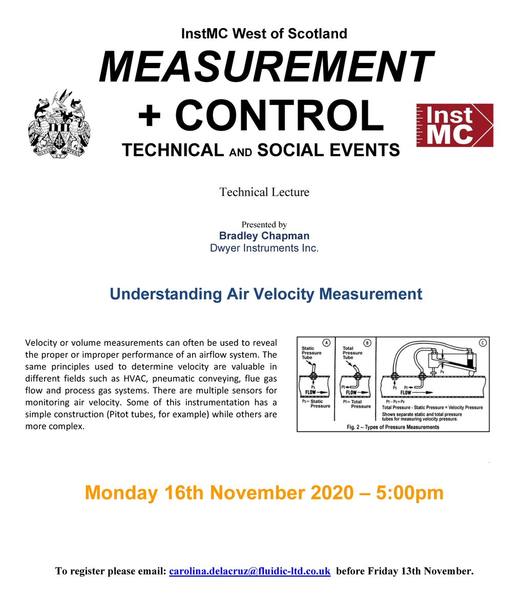 instmc's tweet photo. Find out everything you need to know about ‘Understanding Air Velocity Measurement’ at this @instmc_wos online technical lecture. Presented by Dwyer Instruments, the event starts at 5pm on 16th Nov. Visit https://t.co/LjkL4F6KFc for full joining details. #measurement #airvelocity https://t.co/ZFl0Ttu74z