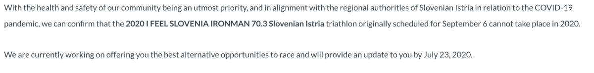 sdechi's tweet photo. @CEOIronman Are you aware that there are Athletes that wait now since July 23, 2020 on an update for there race? Your https://t.co/kO78TZtr5o tells exactly this by today for people that registred for Slovenia. Nothing happend there is neither a date for next year nor alternatives https://t.co/NpHZH6LWfa