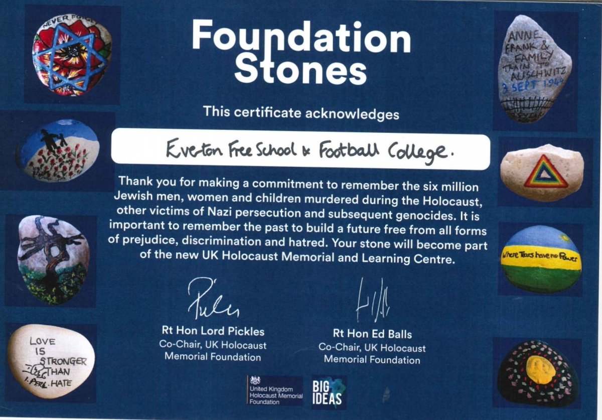 We are proud to be involved in such an important project with our students <a href="/UKHMF/">UK Holocaust Memorial</a> #RememberingTheHolocaust