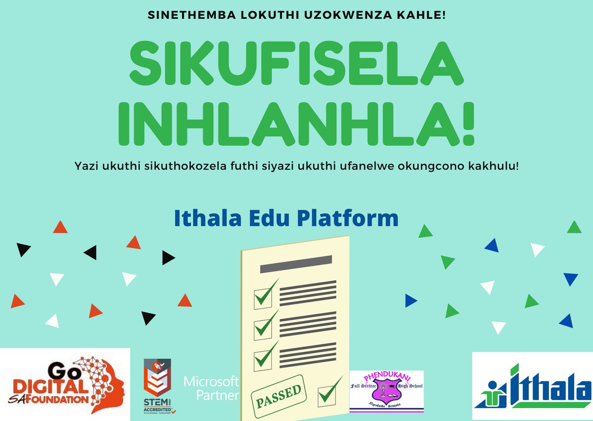 GoDigitalSA1's tweet photo. To all the Grade 12 learners writing today
#2020finalexams
#educationmatters #education #sdg2030 #matric #matricexams
#phedukanifullserviceschool
#myithala #godigitalsafoundation
#beyondcovid19 #ithalaeduplatform https://t.co/3aJcOH7A5R