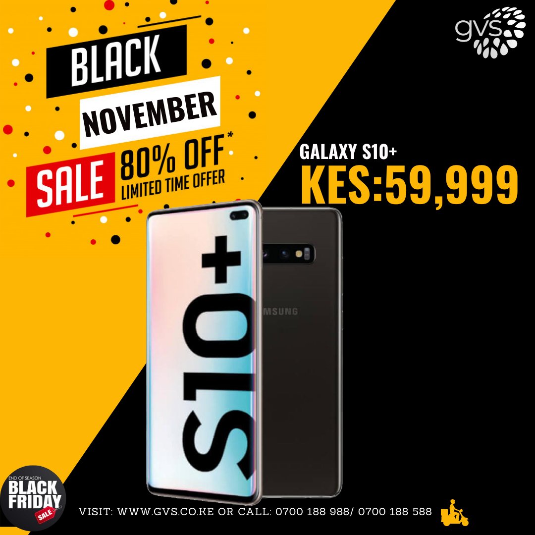 GVSofficial's tweet photo. Welcome to our #blacknovember sale with the best deals in #Kenya.

Samsung Galaxy S10+: KSh. 59,999

RAM: 8 GB
Internal Storage: 128 GB
Dual sim
Colors: Wjite
We offer #FreeDelivery countrywide
Call us 0700188988 or 0700188588 or kindly DM. Limited units left.

#samsung #s10plus https://t.co/Gks8fxFYnh