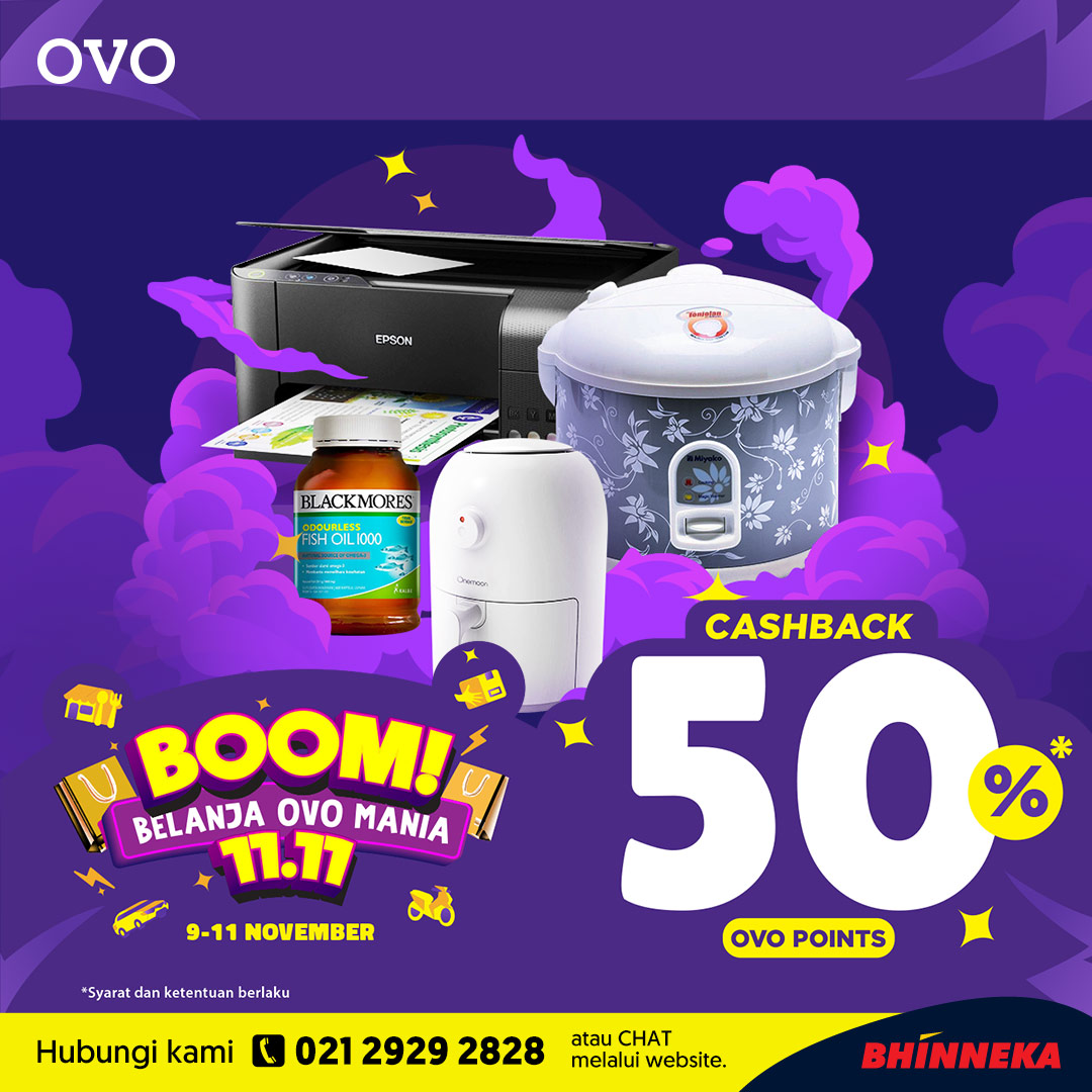 bhinneka's tweet photo. BOOM! Belanja OVO Mania 11.11 ada di BHINNEKA. Belanja sekarang juga semua #KebutuhanBisnis mu dan dapatkan langsung cashback 50% #OVOPoints. Tunggu apalagi, buruan cek di https://t.co/ogou2uqOjB.

#InfoPromo #PromoNovember #SolusiBisnis #OVO #BelanjaBisnisJadiPraktis #Promo https://t.co/j3gVf4ov1y