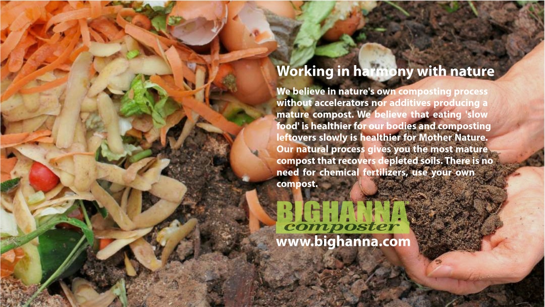 BigHannaCompost's tweet photo. We believe in nature's own composting process without accelerators nor additives producing a mature compost. We believe that eating 'slow food' is healthier for our bodies and composting leftovers slowly is healthier for Mother Nature.  #Bighannacomposter https://t.co/m4n7u4WIOu https://t.co/P2tTMT6aVA