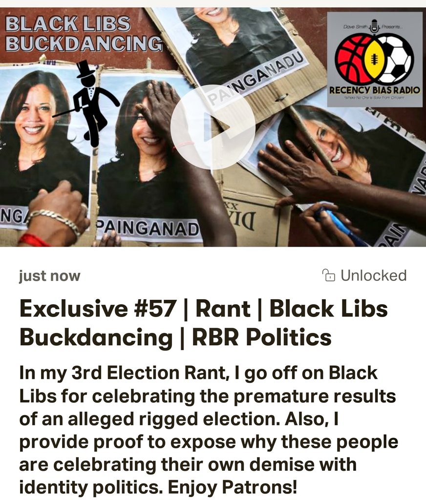 Rant | Black Libs Buckdancing | RBR Politics #Election2020 #Elections2020 #ElectionNight #2020Election #Trump2020 #Biden2020 #TrumpPence2020 #BidenHarris2020 #VoterFraud
#BlackVoicesForTrump #VoteTrump #ElectionResults2020 patreon.com/posts/43694441