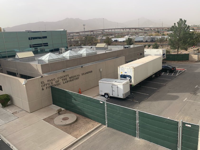 BREAKING—El Paso  #COVID19 deaths surging so fast, they now need **10** mobile morgues to store deceased bodies, up from 4 last week. 4 new mobile morgues will goto funeral homes directly. El Paso judge also extending shutdown until hospitals recover.  https://kfoxtv.com/news/coronavirus/el-paso-moves-to-10-mobile-morgues-for-covid-19-deaths-as-judge-wants-to-extend-shutdown