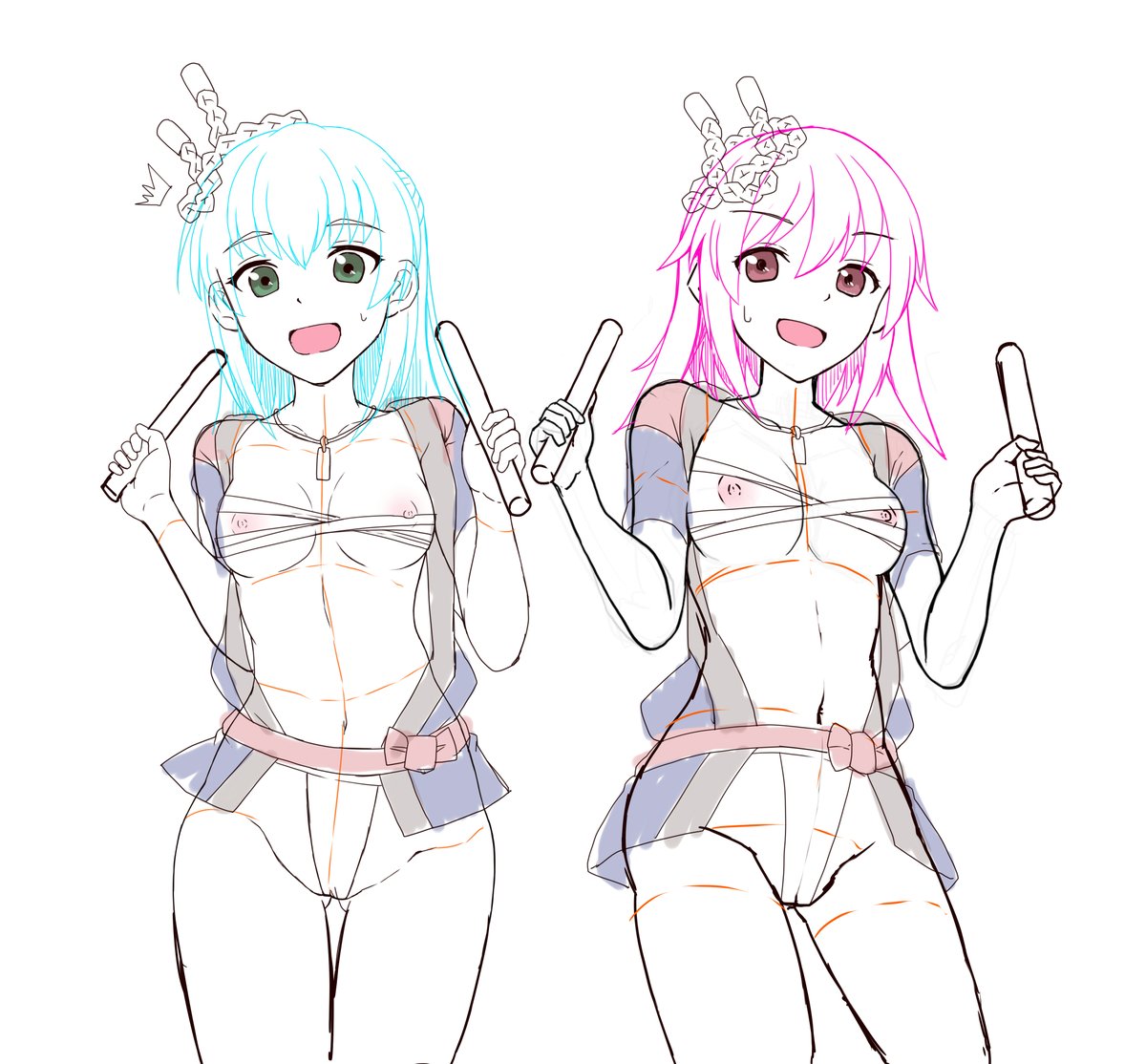 ワッショイショイ下書き
#アリスギアお絵かき 