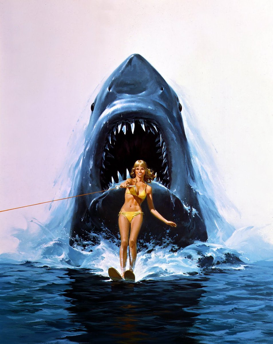 magictoasterfi1's tweet photo. All the #Jaws poster artwork in one tweet (these make great phone wallpapers) https://t.co/YZf3J9Z5ty