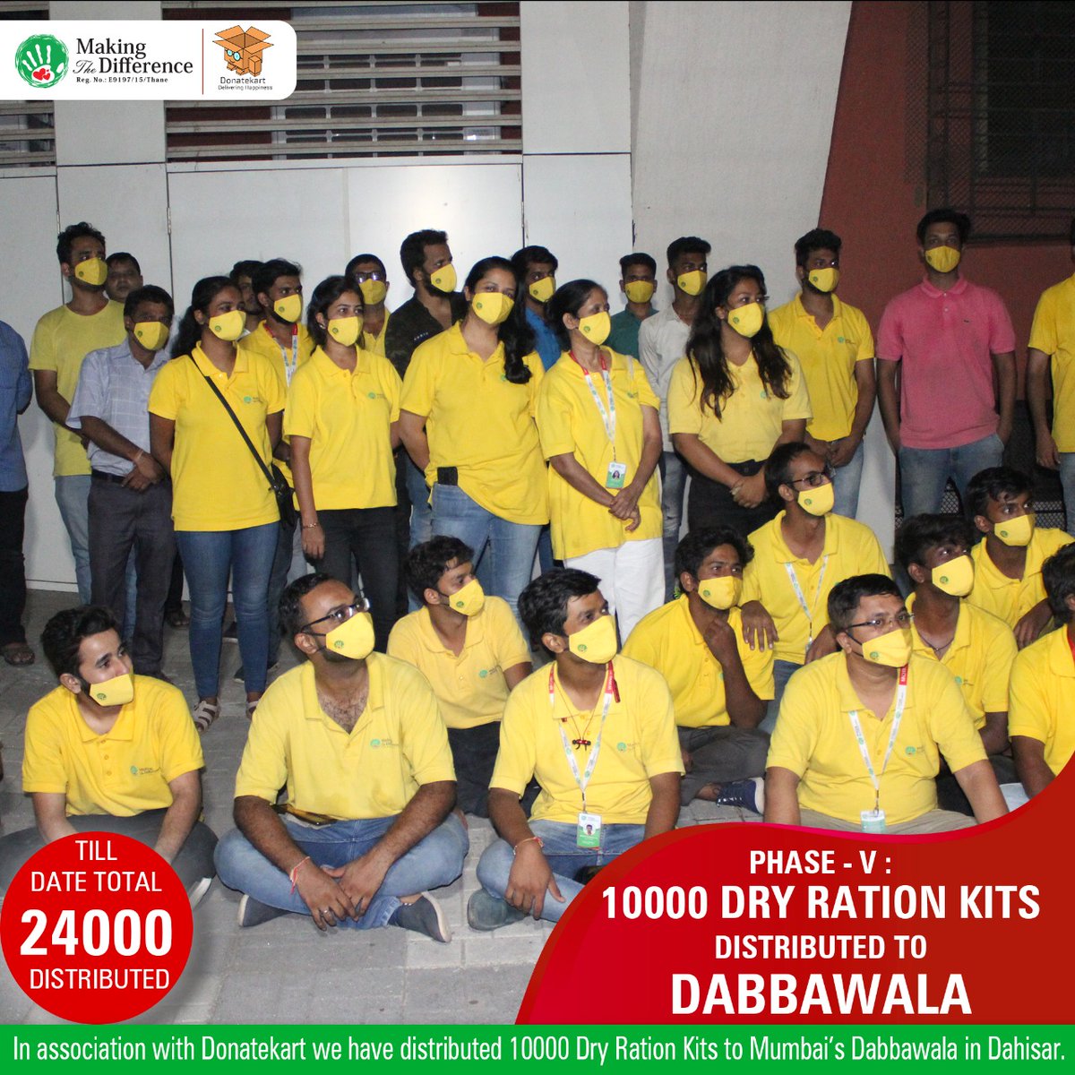 mtdngo's tweet photo. Had a grt event and experience yesterday. Donated 10,000 dry ration kits to dabbewala in association with @donatekart . Thanks to all the donors. #community #ThankYou #mtd #makingthedifferencengo #donate #Help https://t.co/gGlOO9EtEq