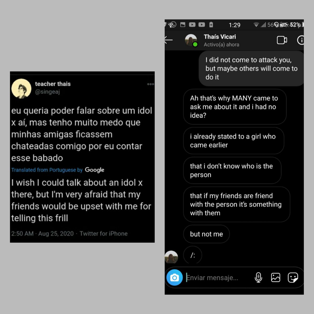 iv) one of their friends Thais (who went to Korea) tweeted in aug she wants to talk about an idol but she's afraid her friend's will be upset. So we all assumed it was wj, but she clearly told everyone it wasn't wj but another idol. So my ques is which idol she was talking about?