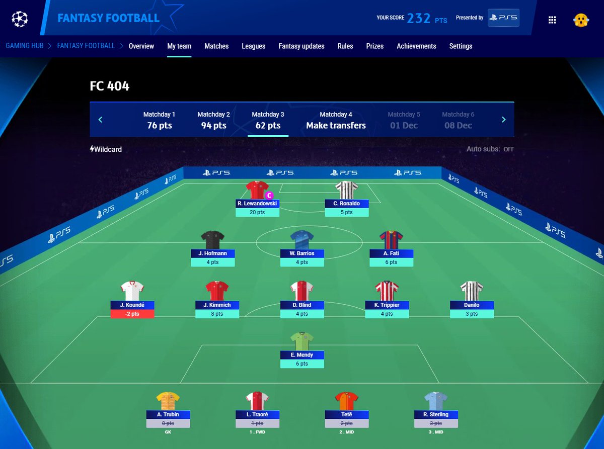 FPLRank404's tweet photo. #UCLFantasy #MD3

🌎OR: 4,164🔻

Expected much better results for the DEF on my WC but can't complain much with a small red arrow. Planning to use one transfer in MD4. https://t.co/35cUTR1gSV