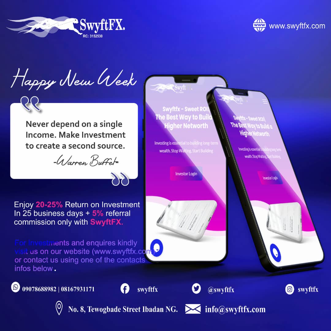 swyftfx's tweet photo. Happy New Week
#mondaythoughts
#investment
#MondayMotivation https://t.co/vs7RK1xydC