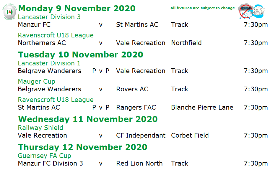 gflmlbg's tweet photo. This Week's Fixtures https://t.co/0zNqije35x