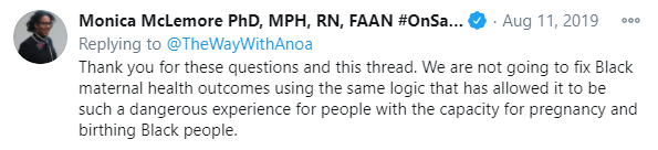 "People with the capacity for pregnancy and birthing Black people"