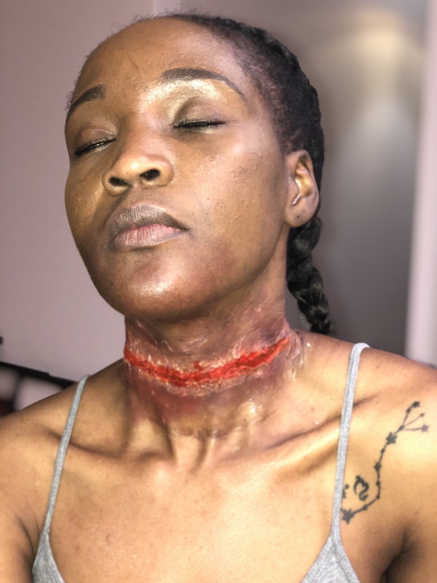 LolaAdamson_'s tweet photo. The prep this past weekend! My happy place is on set ☺️☺️ #ActorL’omo #FXmakeup #Prostesticmakeup a bitch died you know 😂🤣🤣 https://t.co/DBismlYG3e