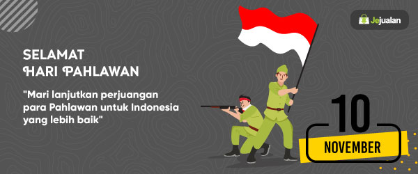 Jika menjadi Pahlawan untuk bangsa dan negara masih terlalu berat, tetaplah menjadi pahlawan untuk diri sendiri dan keluarga

Selamat Hari Pahlawan 2020!

#HariPahlawanNasional #HariPahlawan #Pahlawan #10November #KancaJejualan #Jejualan #Website #tokoonline #bisnisonline