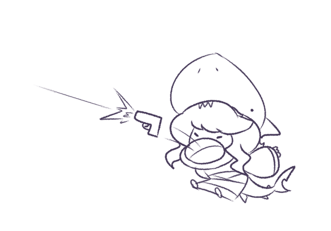 shark girl self defense concept #1 