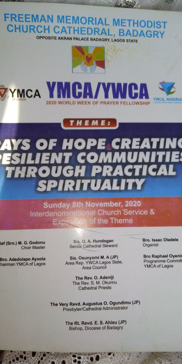 YwcaLagosArea's tweet photo. 2020 WORLD WEEK OF PRAYER FELLOWSHIP
Theme: Rays of Hope : Creating Resilient Communities Through Practical Spirituality
Was hosted by Badagry branch with an interdenominational Church Service. 
Highlights of the event https://t.co/mnNeptDAUA