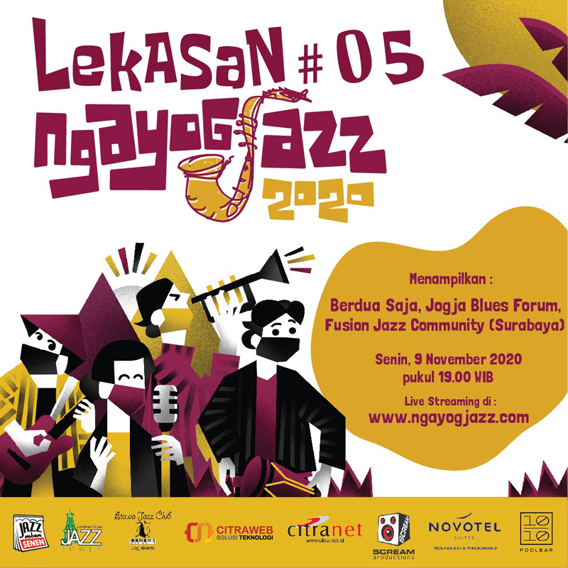 pamityang2an's tweet photo. #LekasanNgayogjazz Vol.05
dlm rangka perjalanan menuju @ngayogjazz 2020: "Ngejazz Tak Gentar"
.
w/ @berduasajaofficial, @Jogjabluesforum, @fusionjazzcomunity (Sby), dipandu o/ trio @unggry @diwahutomo &amp; @firasasmita
.
9 Nov 2020 
19.00
Live streaming di https://t.co/sb5lXL54AU
. https://t.co/fwetawoqIJ