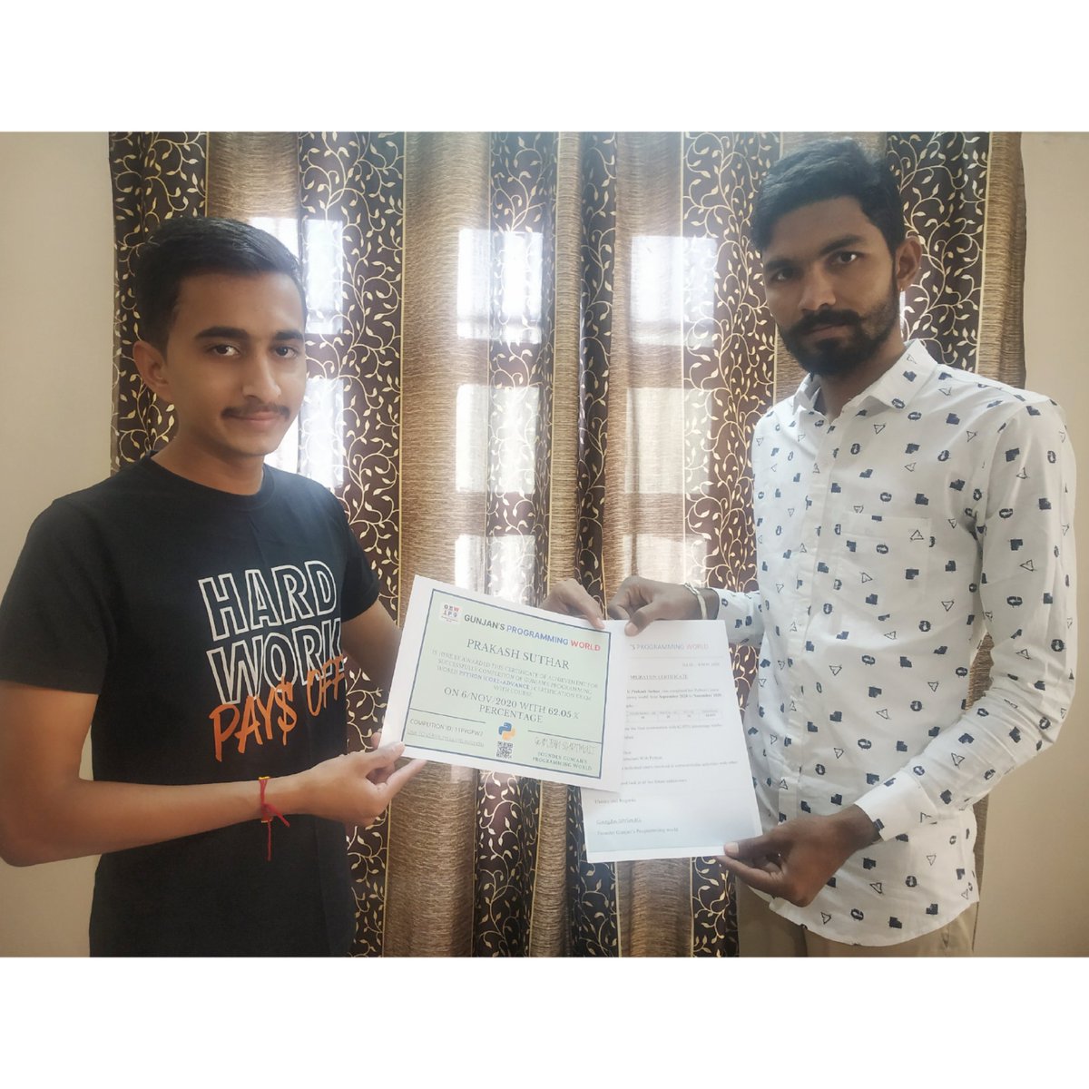 Gunjan_pro's tweet photo. Congratulations🎉🎊
Mr. Prakash for course of complition 
#python #GunjansProgrammingworld #course https://t.co/6fvn75ZSwY