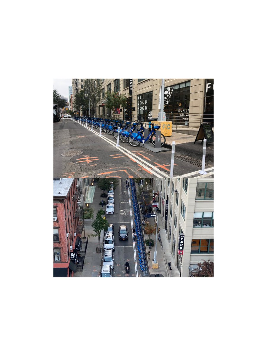 abelarda1912's tweet image. Invece di togliere spazio al marciapiede, questa stazione di Bikesharing a NYC con 56 biciclette (la peppa!) occupa il posto di 10 auto parcheggiate.
#lessCARS