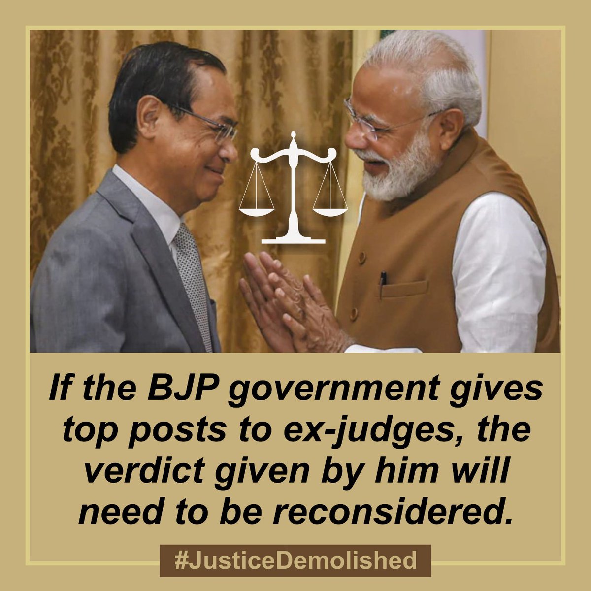 shahidpfikar's tweet photo. A big deal with Cheif Justice of India to destroy Democracy #JusticeDemolished https://t.co/5P9zSajoM1