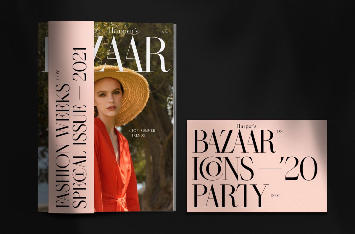 kiss_miklos's tweet photo. Let’s start the week with this Bazaar Bride typography. @harpersbazaarus @BazaarUK
This rebranding concept based on my Masqué typeface.
Let’s try and Download-> https://t.co/SSievZsXNF
#typeface #typography #typefacedesign #harpersbazaar #bazaarbride #logotype #logodesign https://t.co/FSADXAvybj