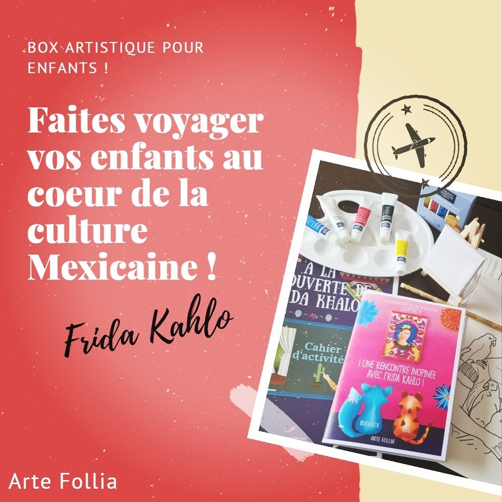 arte_box's tweet photo. Notre nouvelle box artistique pour enfants sort aujourd'hui à 15h et l'Artiste  du mois est Frida Kahlo 🎨❤🧸
#enfants #activitesartistiques #lartpourenfants #activitespourenfants
#culturegenerale #creativite https://t.co/YpwMltGALB