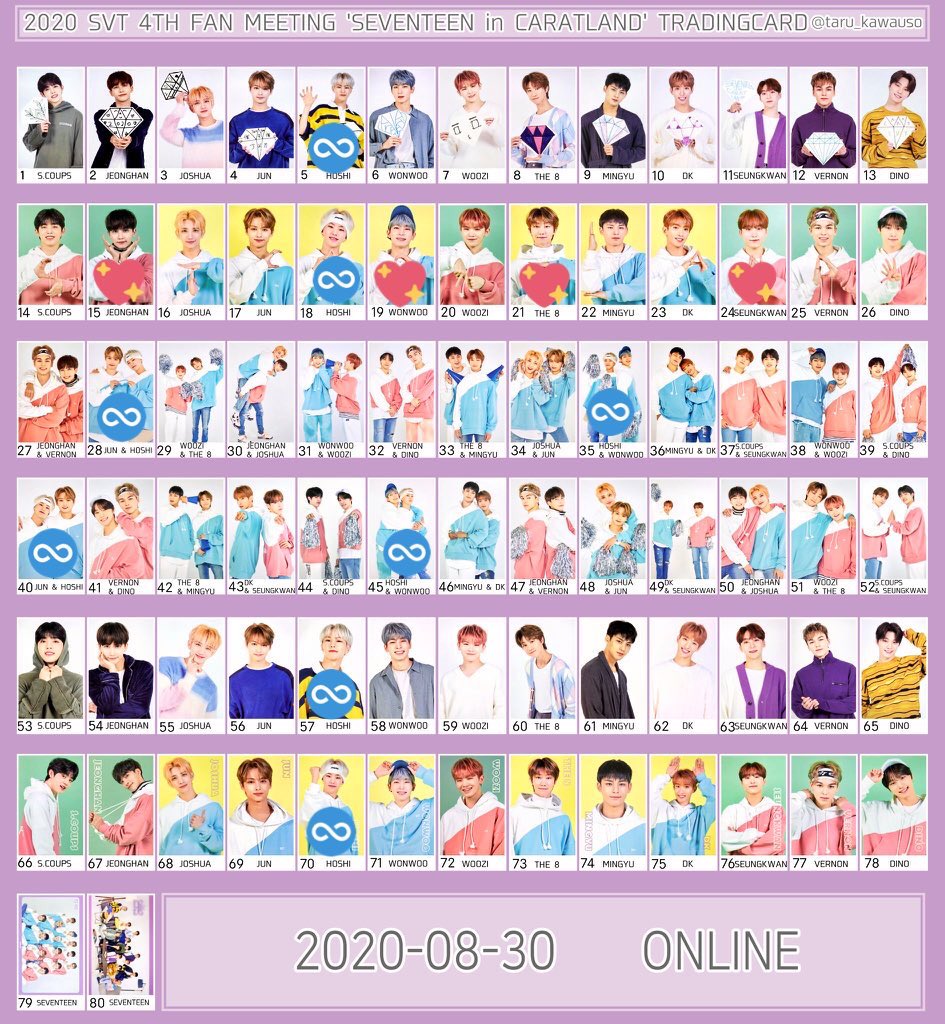 sun_ai3381's tweet photo. SEVENTEEN セブチ CARATRAND ケレン セブチ トレカ交換

【譲】1枚目画像のもの

【求】2枚目スタンプ💖優先

まとめて交換してくれる方優先
郵送希望
御気軽にリプ、DMお待ちしております。 https://t.co/8u4cNfl1z1