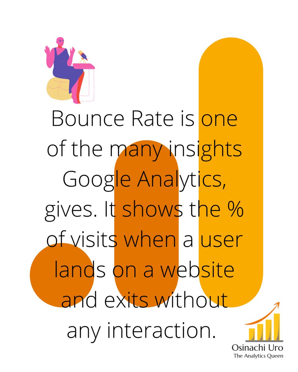 osinachi_ibiam's tweet photo. Bounce Rate explained.
#googleanalytics #googleanalyticscertified #websiteinsight #userinsight #webanalytics #osinachiuro #googleanalyticsqueen #digitalanalytics #digitaltools #analyticsqueen #analytics #website #blog #websiteowner #blogger https://t.co/rt46R197Vb
