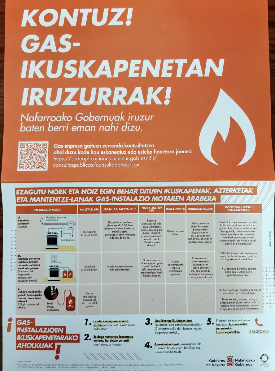 Campaña de <a href="/gob_na/">Gobierno de Navarra</a>  contra posibles estafas en la revisión de instalaciones de gas.

#Pirineonavarro #Valledeaezkoa