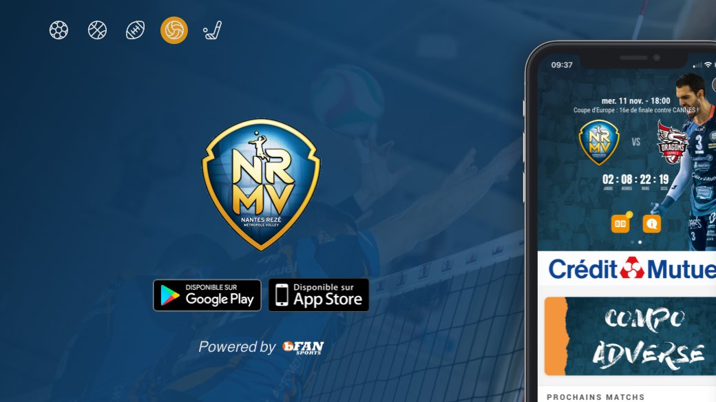 BfanSports's tweet photo. [Smash] 🏐
bFAN est ravi d’accueillir un club de LigueA , le club de @NRMV44. Bienvenue ! 

👉 Application disponible sur Google play et App Store : https://t.co/ROkZLgnWTG

#app #volleyball #pro #ligueA #fanengagement #fanexperience https://t.co/sMof18zEKj