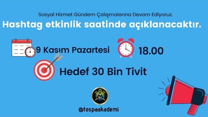 Sosyal Hizmet adına çalışmaya ve sesimizi duyurmaya birkaç saat kaldı. Hazır mıyız? 🐢😊