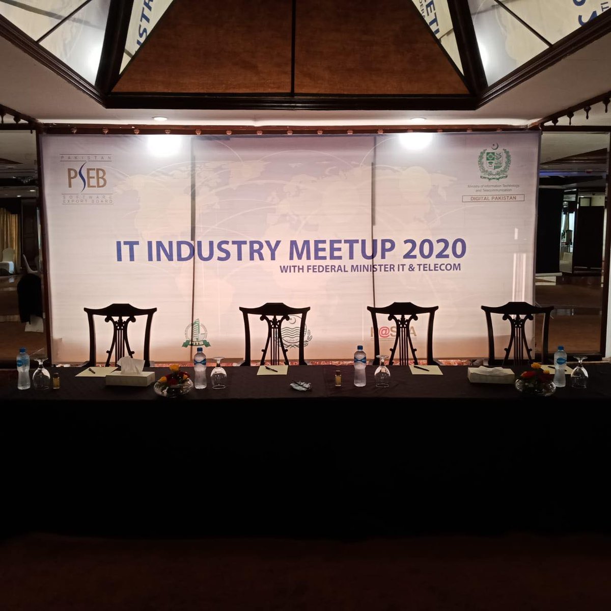 PSEB's tweet photo. IT Industry Meetup 2020 - Lahore Chapter - with Federal Minister for Information Technology and Telecommunications is all set to begin. #IT #industrymeetup #digitalpakistan https://t.co/x7GL2kvEVy