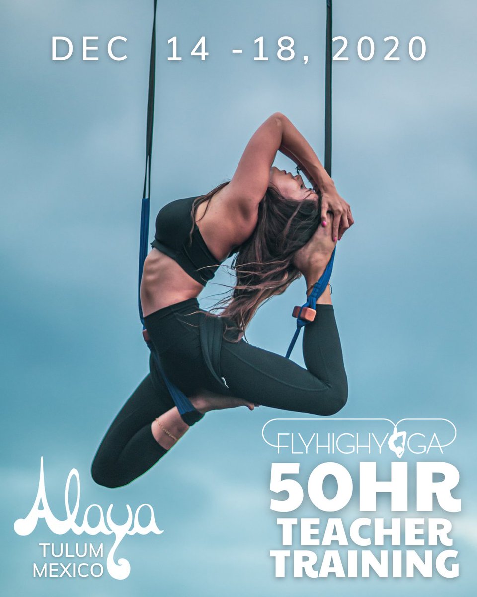 50 Hr FlyHighYoga Teacher Training in TULUM!
How EXCITING does that sound ?! 
From December 14th to December 18th you’ll get to learn to use the FlyHighYoga belt as a prop to enhance regular yoga practice!

Sign up at: flyhighyoga.com/.../50h-teache…...