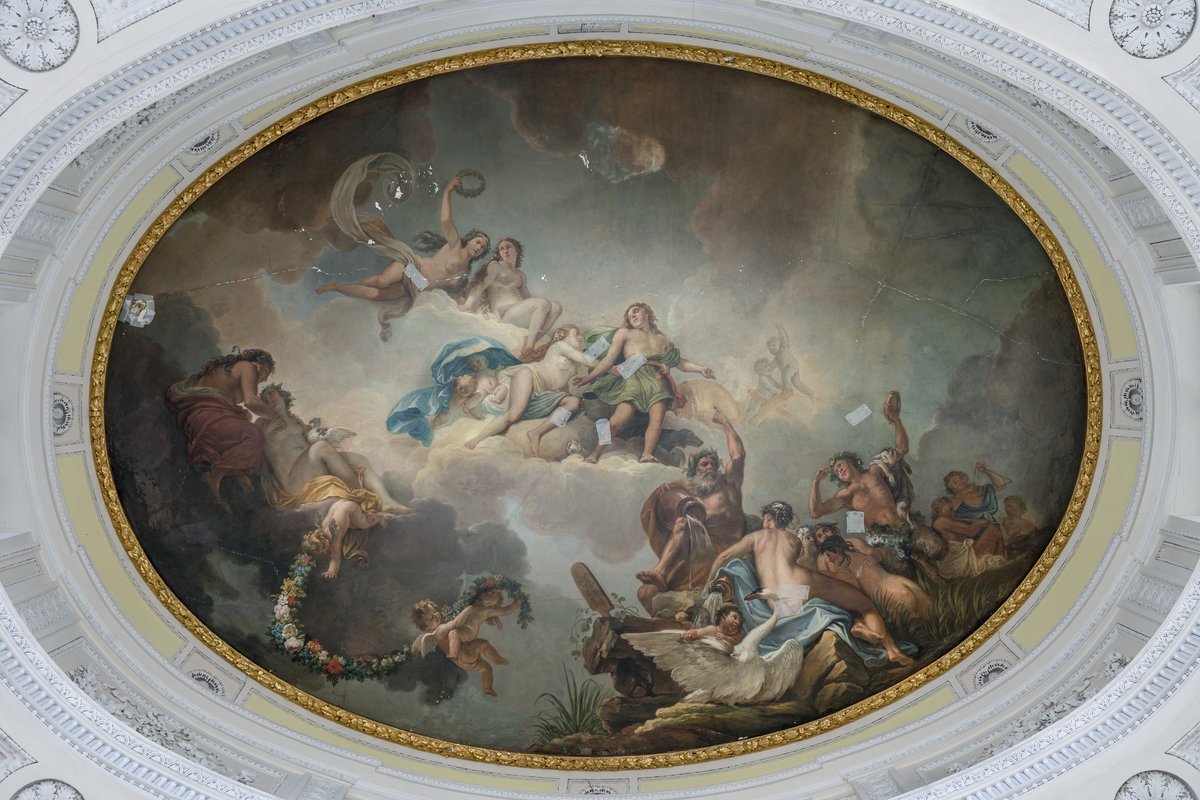 Residenzstudien's tweet photo. It's #MuralsMonday. Corpus #deckenmalerei, #OrgulloBarroco.
Ludwigsburg-Eglosheim, Monrepos Palace, salon, ceiling.
Nicola Guibal: Adonis leaves Venus to go hunting (1763)
https://t.co/IWwUnuDUx8, https://t.co/uIMFwlvT3Z