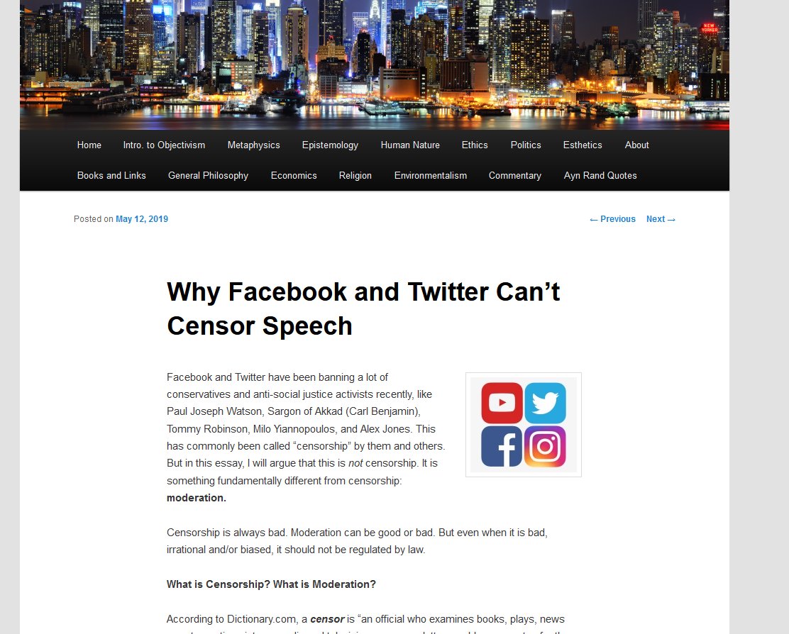 6) Today - I do not trust the Mainstream Media - the very fact they launched this  #FAKE fact check initiative to Police ordinary peoples Facebook/Twitter posts tells me everything. Google algorithms changed to suit the narrative.  https://objectivismindepth.com/2019/05/12/facebook-and-twitter-cant-censor-speech/