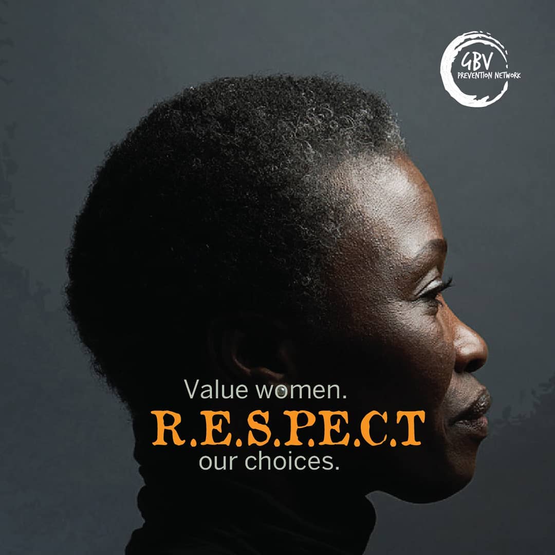 GBVnet's tweet photo. When we respect women and girls, we:
📍Believe them
📍Listen to them and regard their opinions.
📍Accept the choices they make concerning their bodies.
📍Don't tolerate misogynistic language and behaviours.
📍Don't touch them without their explicit consent. #PreventGBV #EndVAW https://t.co/y5jVtEg6KX