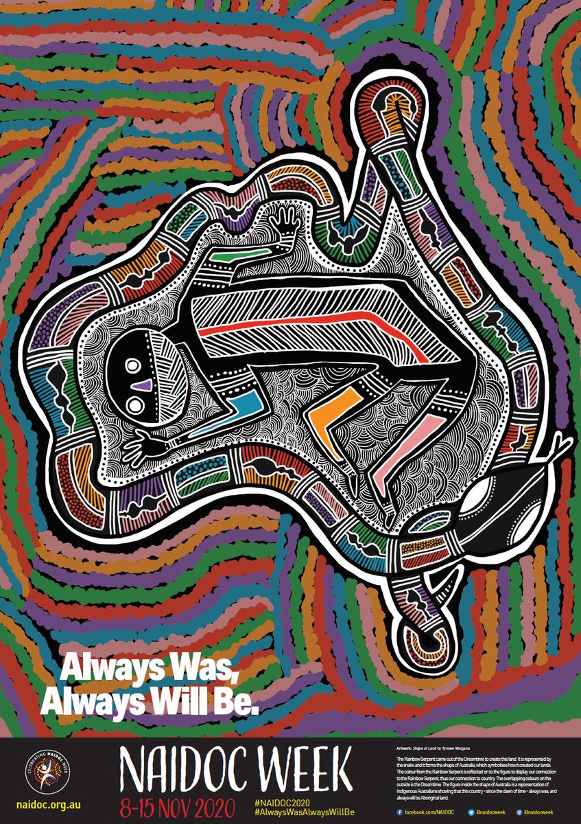 AusAmbFR's tweet photo. Cette semaine est #NAIDOCWeek, une semaine durant laquelle nous célébrons la vitalité des peuples et communautés Aborigènes et Insulaires du détroit de Torres dans l'identité contemporaine de l'Australie. Leur incroyablement riche culture se perpétue depuis 65000 ans. #NAIDOC2020 https://t.co/oz1V62eLtk