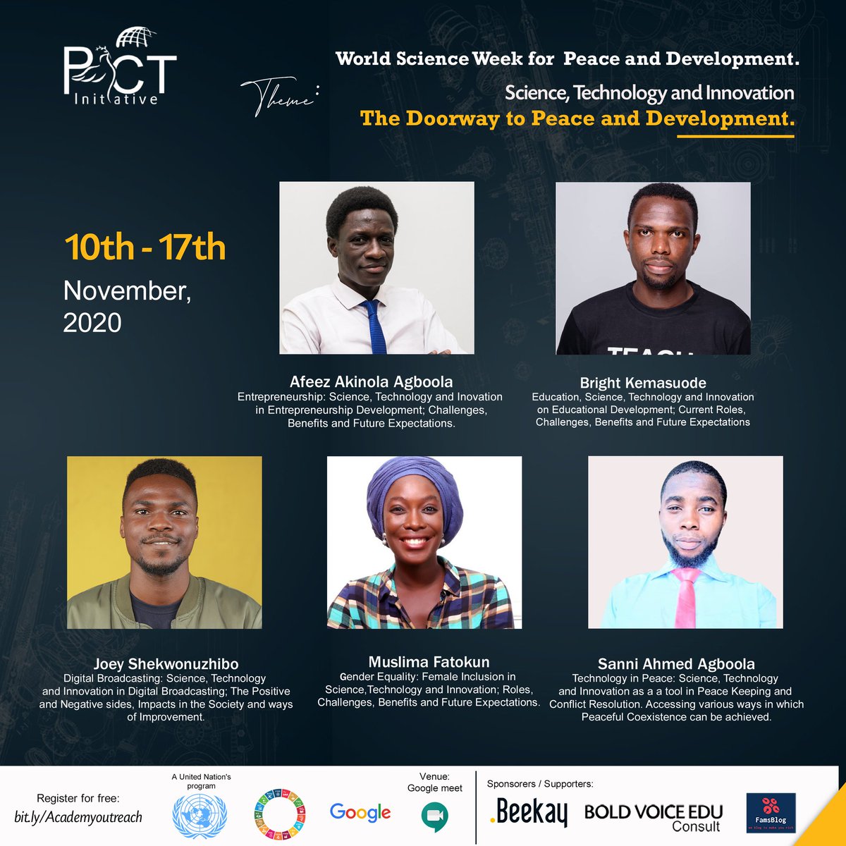 PACTinitiativ's tweet photo. @PACTinitiativ will be having a robust sessions with experienced speakers on different topics bordering around the use of Science, Technology and Innovation and you don't want to miss this sessions
Register through the link
https://t.co/y0wxvg3Um5
@AmbAgboola 
@JoeyOffAir https://t.co/vlCdX9lZUk