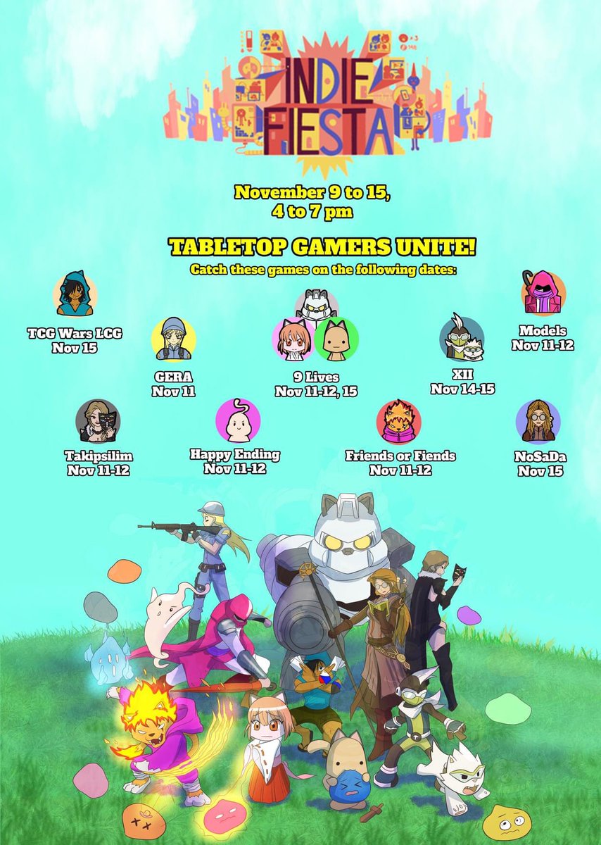 soulless009's tweet photo. I guess I’m allowed to share this, since I did the clean up art (both line art and colors; my boss handled the layout) for this poster for @indiefiestaph .

Will be checking out as well! Come visit if you have the time to spare. :3 https://t.co/1isaxEhqIT