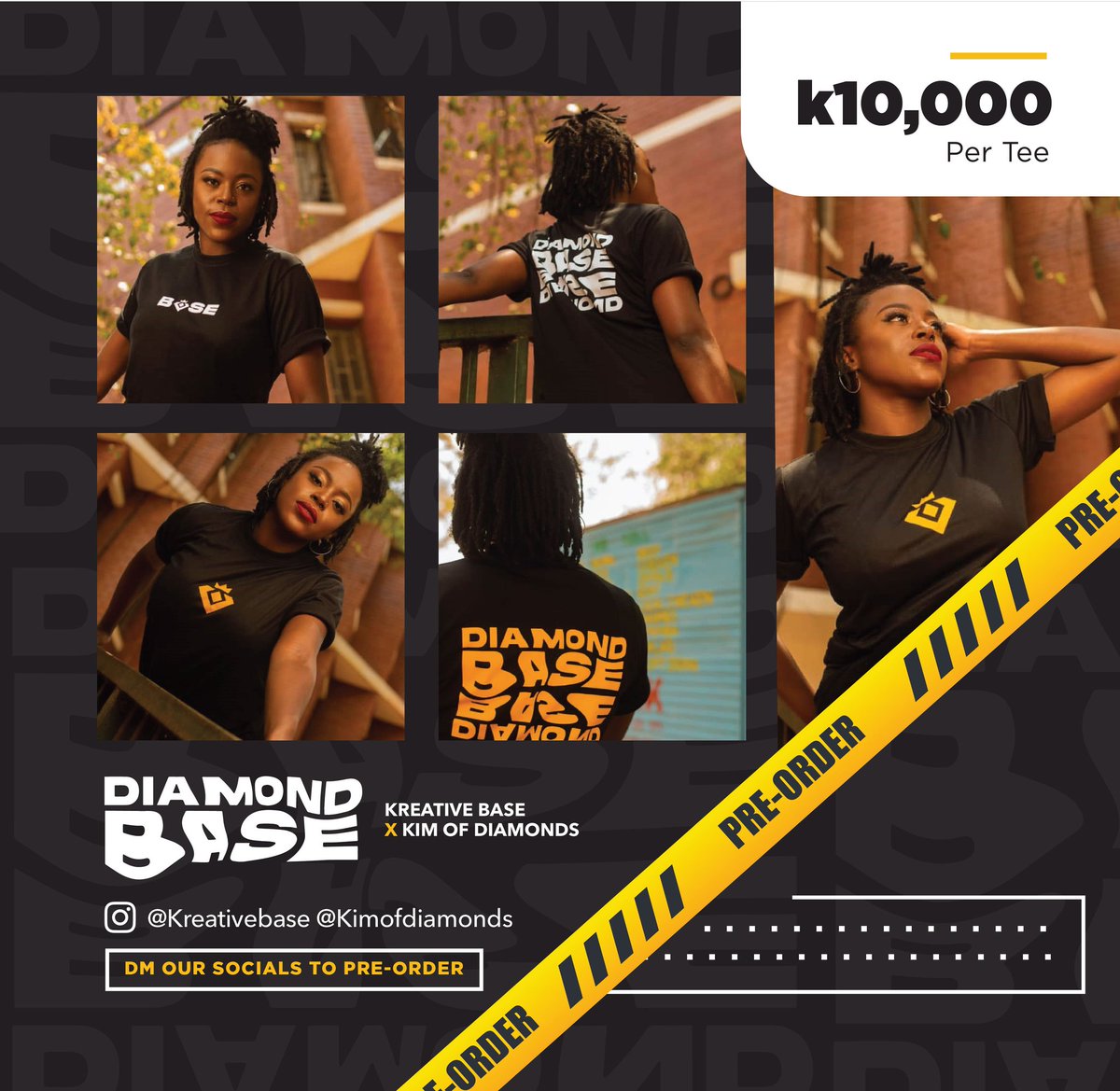 Kimofdiamonds's tweet photo. Diamond Base! π
You can pre-order your Diamond Base tees by dropping us a DM
@Kris_Base
@Kimofdiamonds
K10,000 only
#merch #malawi #diamondbase #IvyParkXAdidas https://t.co/dIWFEAHExv
