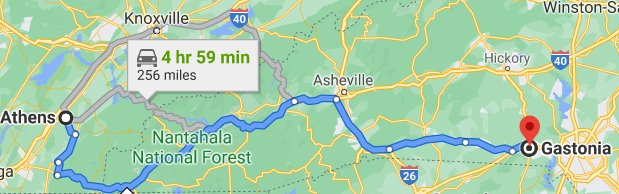 Looks like Athens, TN and Gastonia, NC (location of largest_flying_flag_in_america.jpg) are almost at the same latitude.