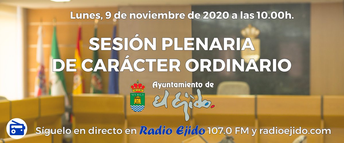 #DIRECTO 📡 A partir de las 10.00h emitiremos en directo el Pleno Ordinario de la corporación municipal. #ElEjido