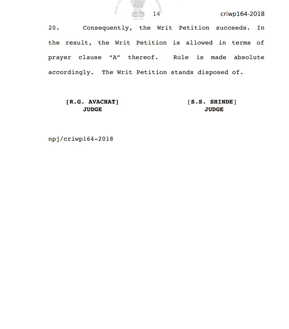 I have full faith in my judiciary and hence An appeal to Hon'ble Justice S.S.Shinde, to revive his own judgement, as a precedent, and give interim relief to  #Arnab. #IndiaWithArnab